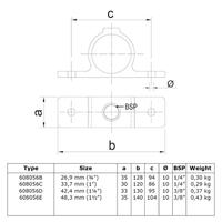Doos Oogdeel dubbele lip-E / 48,3 mm (40 stuks)